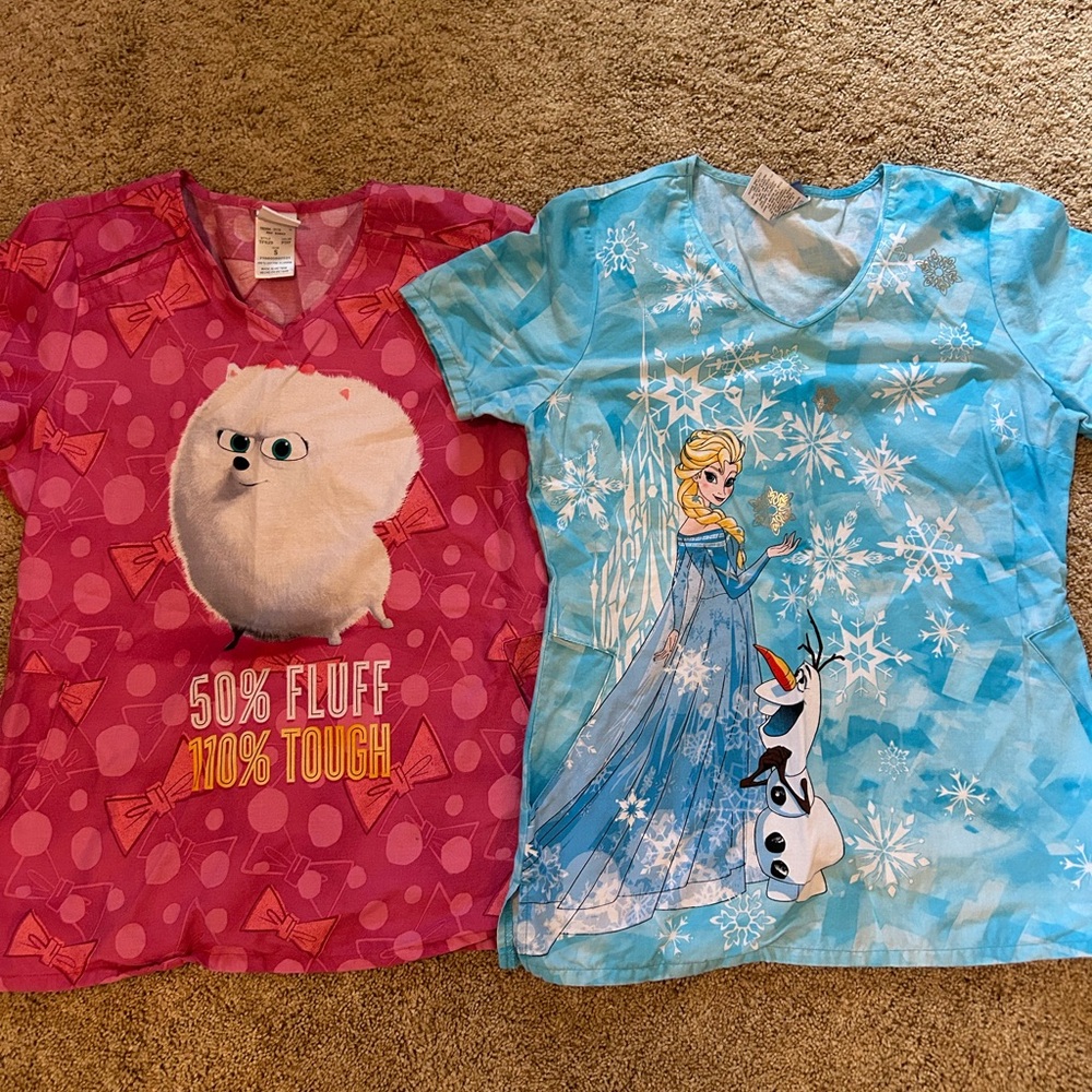 Character scrub tops. Size small